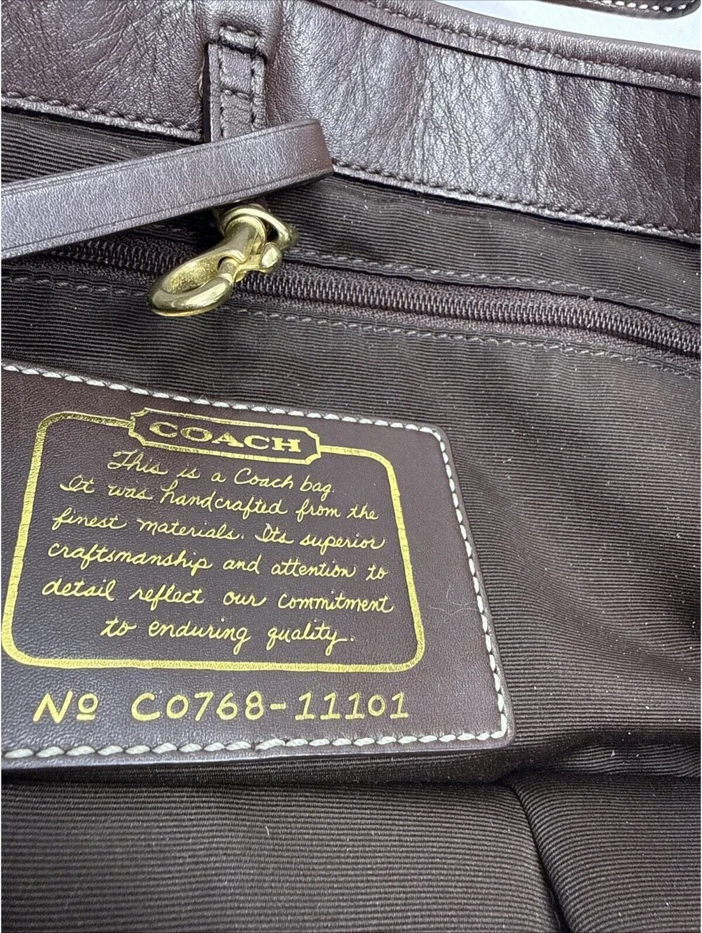 Coach F13674 Canvas Leather Brown Signature Shoulder Bag